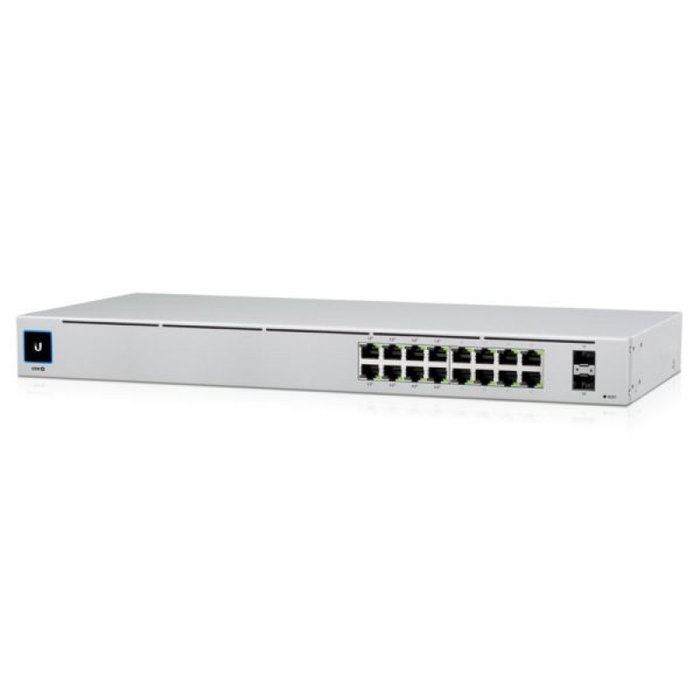 Ubiquiti UniFi USW-16-POE con 16 puertos Gigabit, 8 PoE+ y pantalla táctil